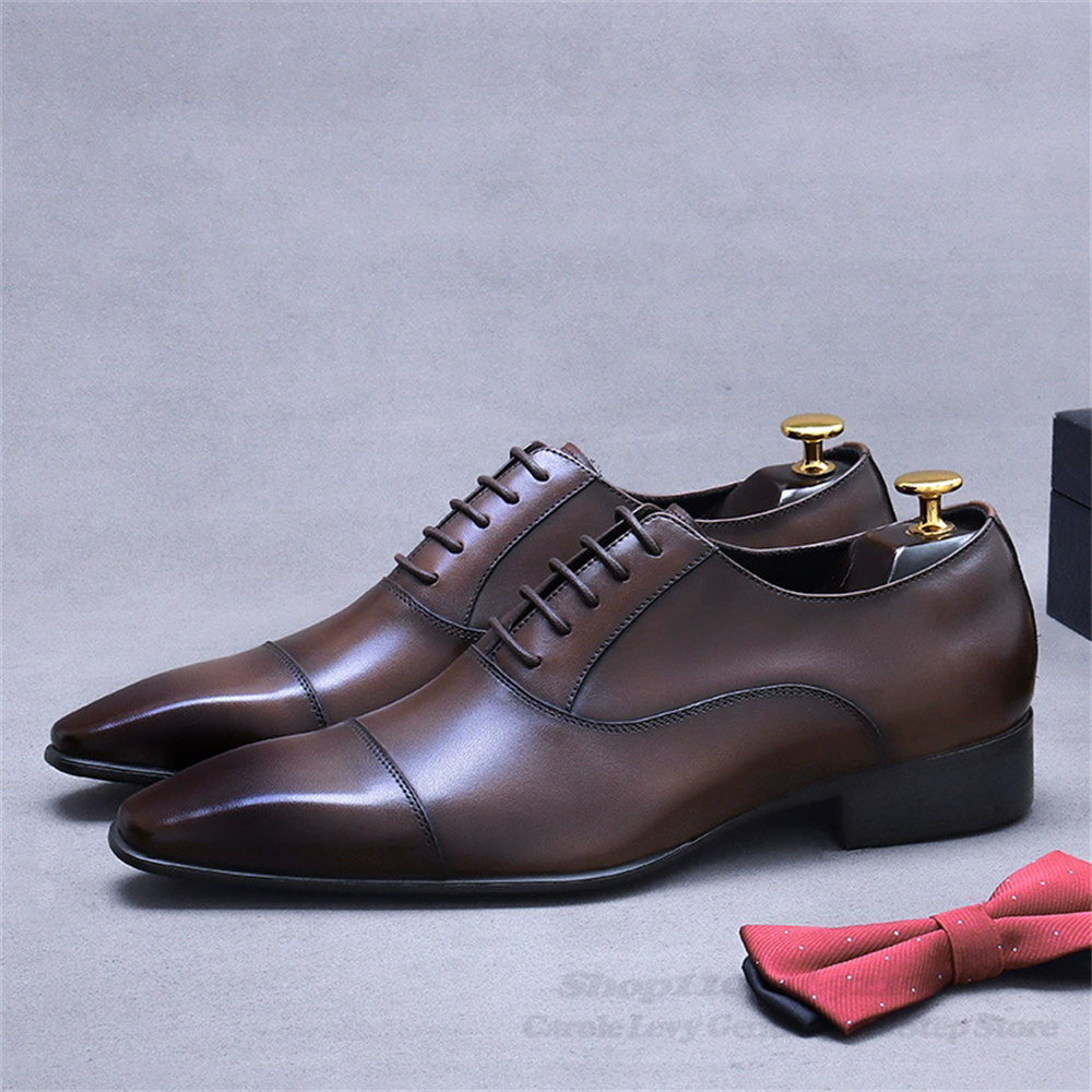 Men Shoes Oxford - Мужские кожаные туфли-оксфорды, новый деловой костюм