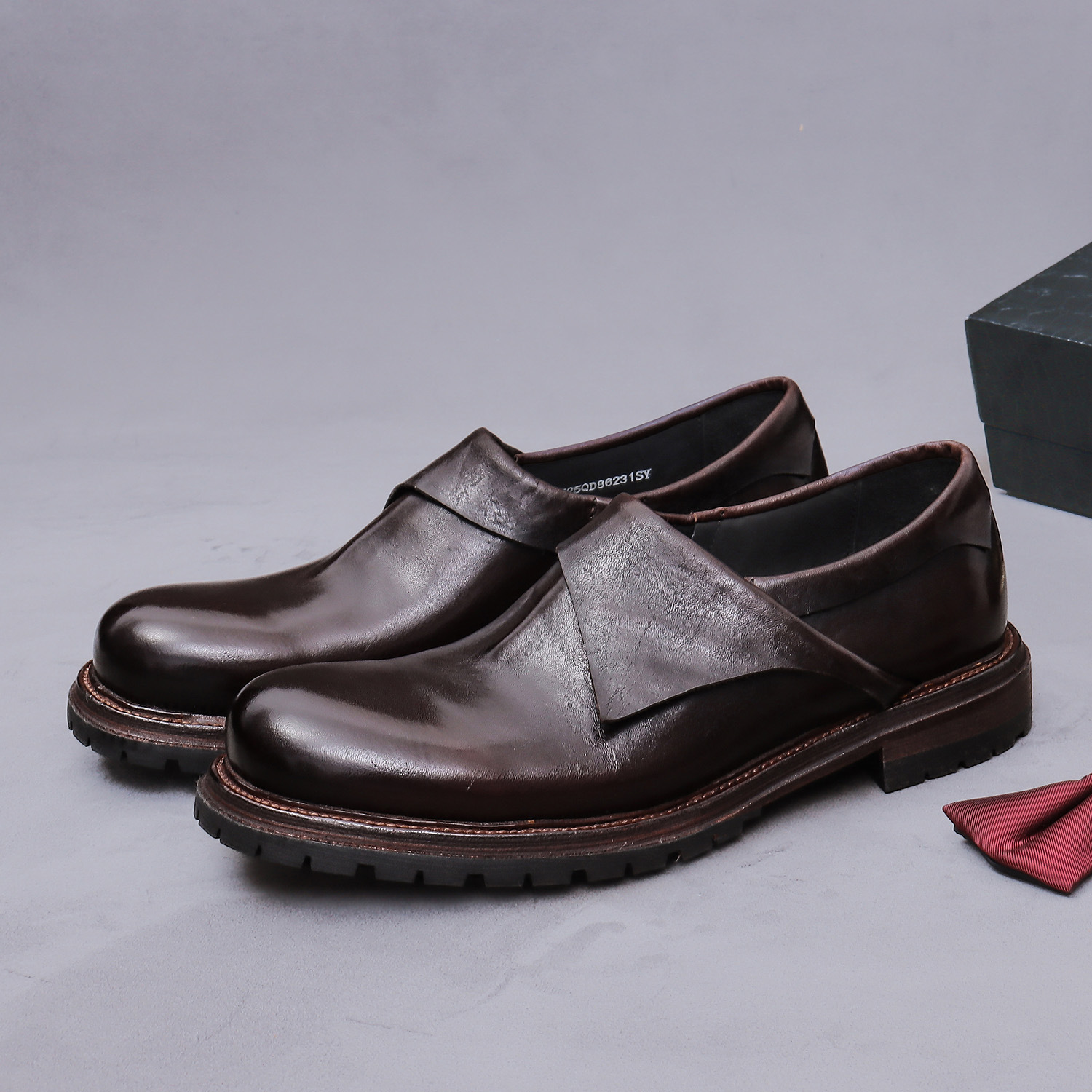 Monk Strap Shoe - Мужские туфли-монки из натуральной кожи класса