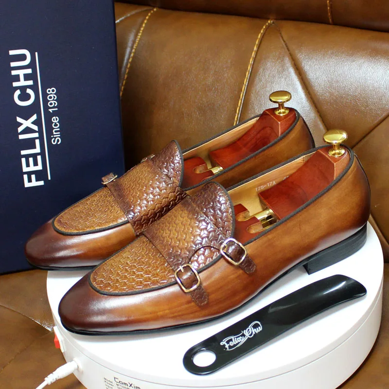 Monk Strap Shoe - Мужские лоферы из натуральной кожи, туфли-монки