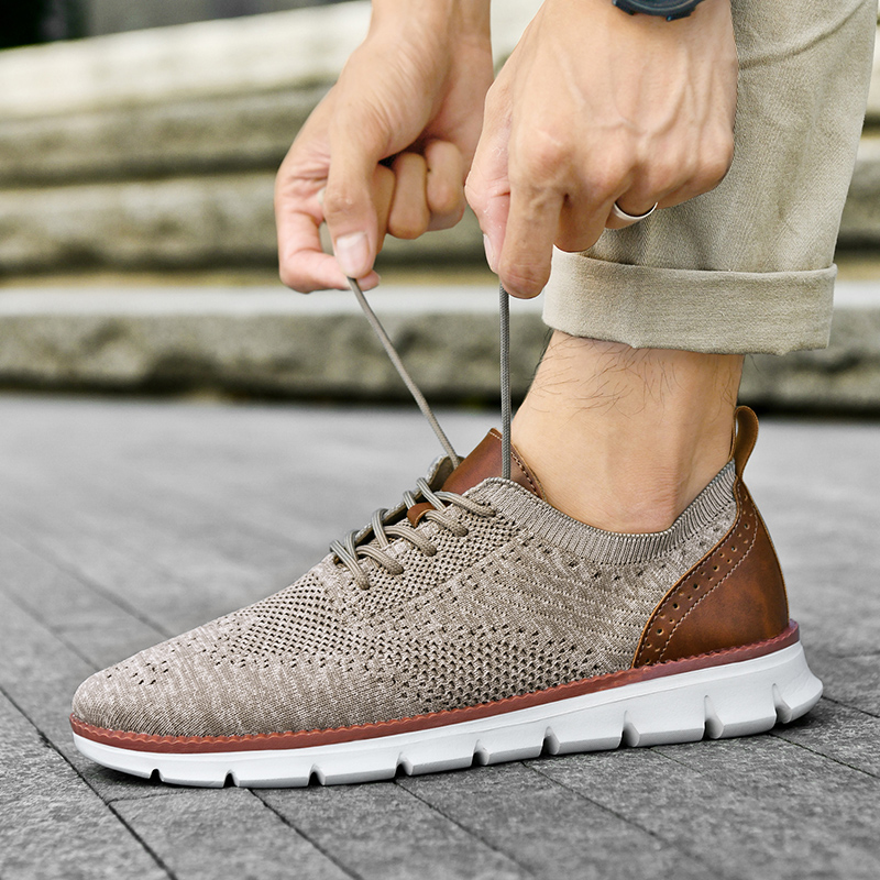 Men Shoes Oxford - Мужские повседневные туфли-броги: классические, дышащие, с