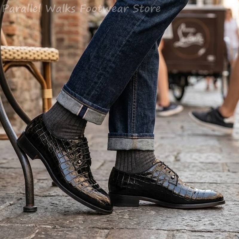 Men Shoes Oxford - Мужские оксфорды из лакированной кожи с