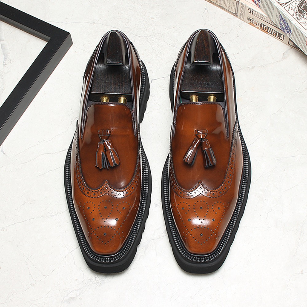 Men Shoes Eu To Us Size - Мужские повседневные деловые кожаные туфли с