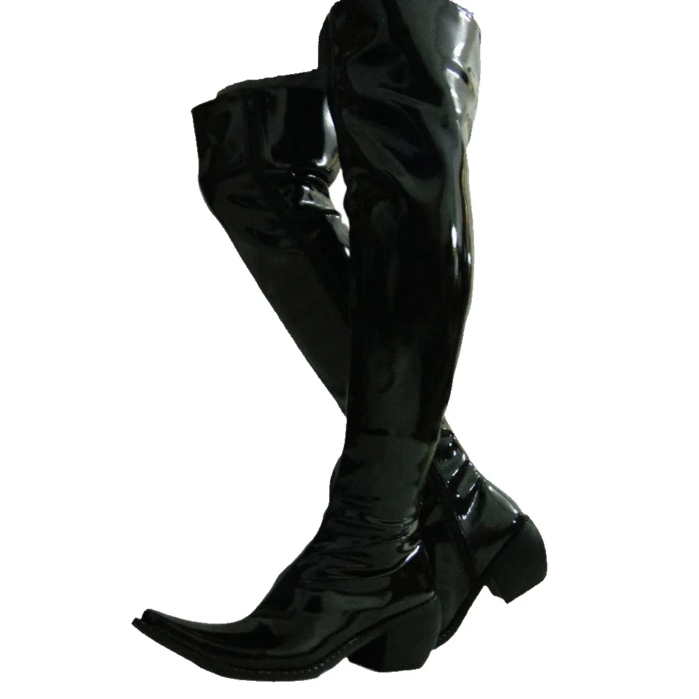Shoes Heels Men - Модные мужские сапоги выше колена из