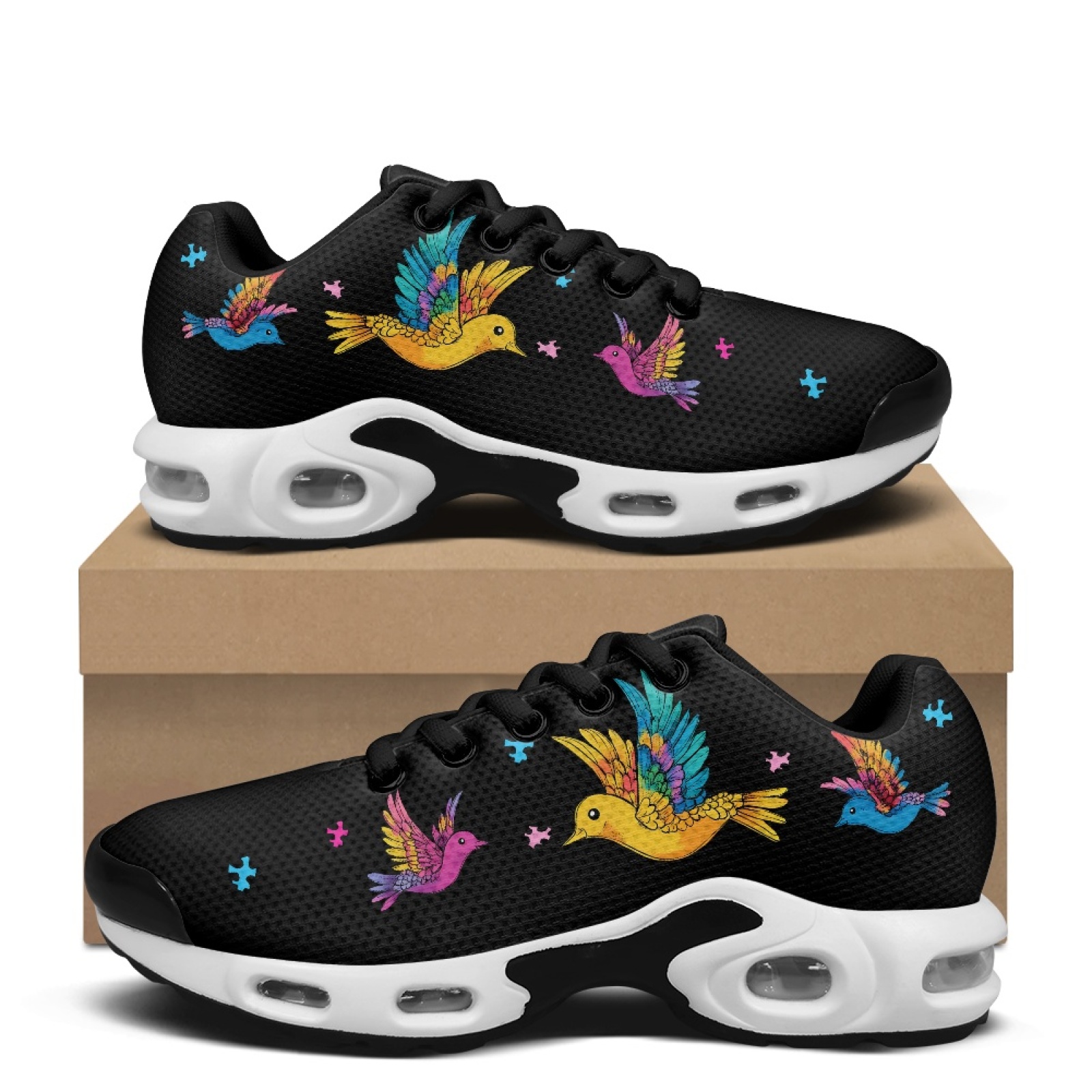 Men Shoes Quotes - Кроссовки PENSTROLL Colorful Birds Quote с