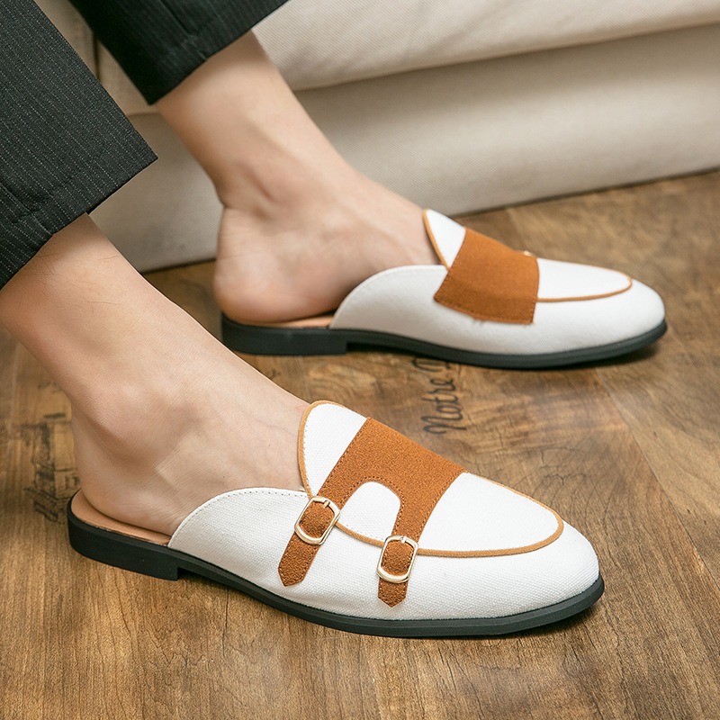 Monk Strap Shoe - парусиновые туфли-мулы для мужчин, британские формальные