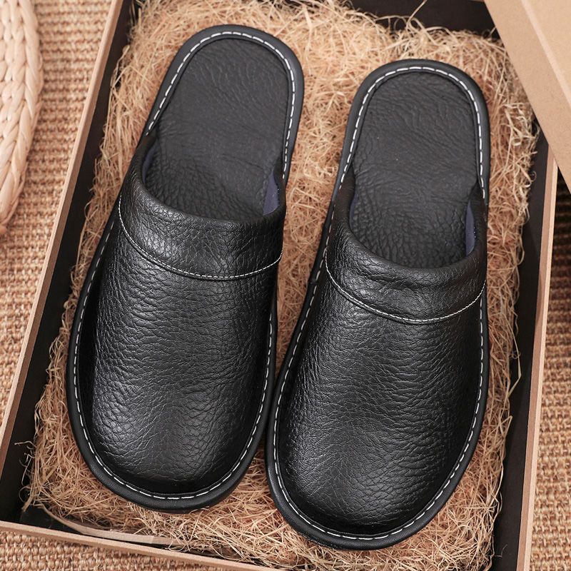 Men'S Shoes Size 42 In Us - Домашние кожаные тапочки для мужчин и