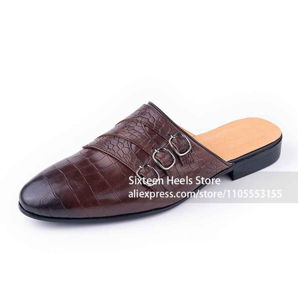 Monk Strap Shoe - Мужские винтажные летние туфли-мюли без задника