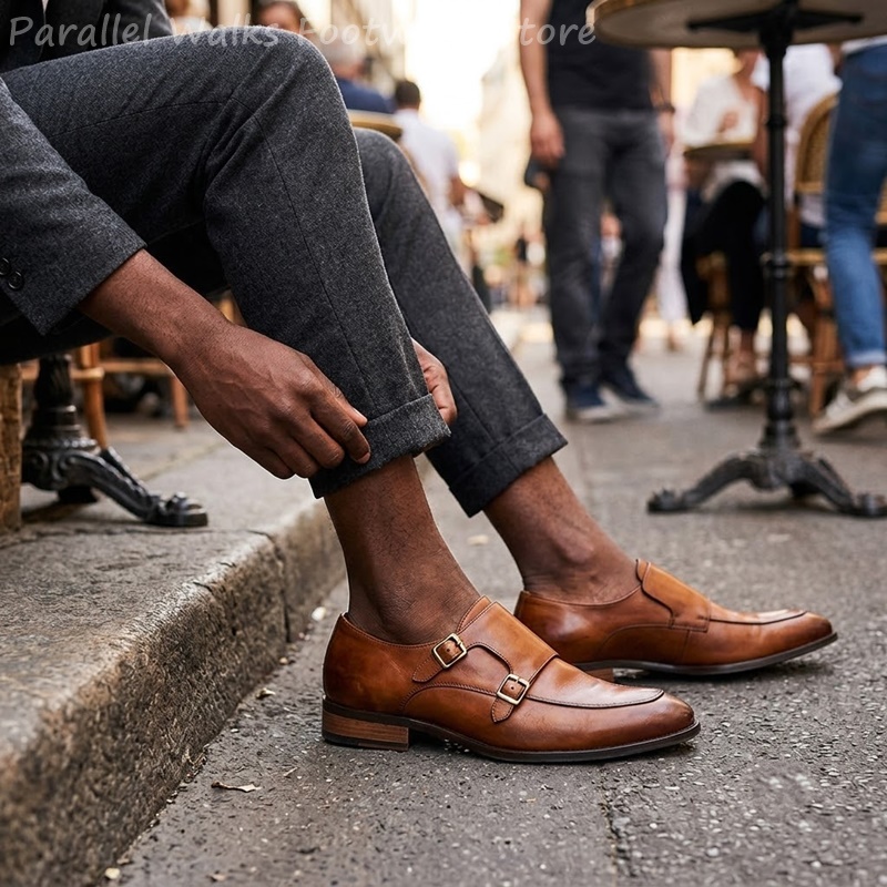Мужские лоферы с двойной пряжк – обзор и цена Men Shoes Oxford