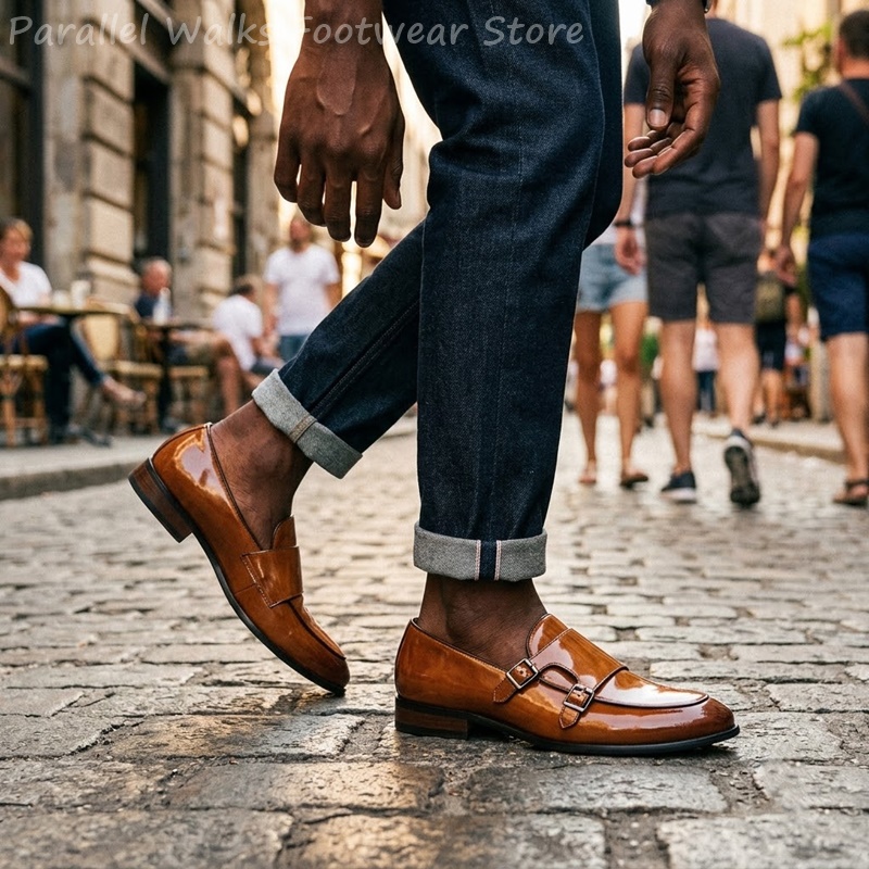Мужские лоферы с двойной пряжк – обзор и цена Men Shoes Oxford
