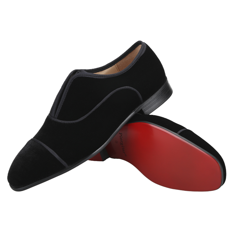 Черные бархатные туфли-оксфорд – обзор и цена Men Shoes Red Bottom