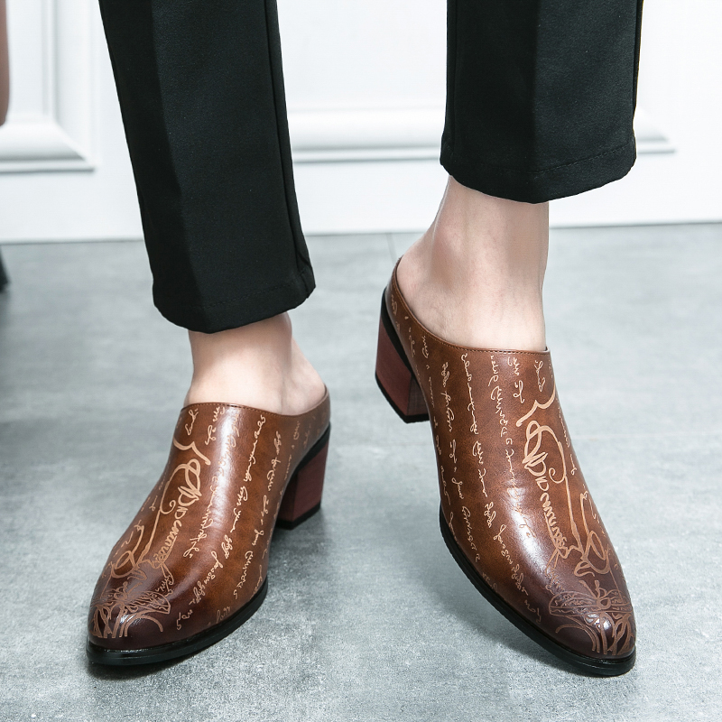 Мужские коричневые кожаные мюл – обзор и цена Shoes Heels Men