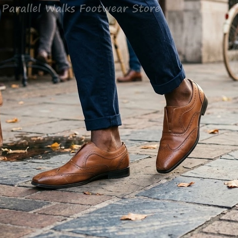 Мужские коричневые кожаные туф – обзор и цена Men Shoes Oxford