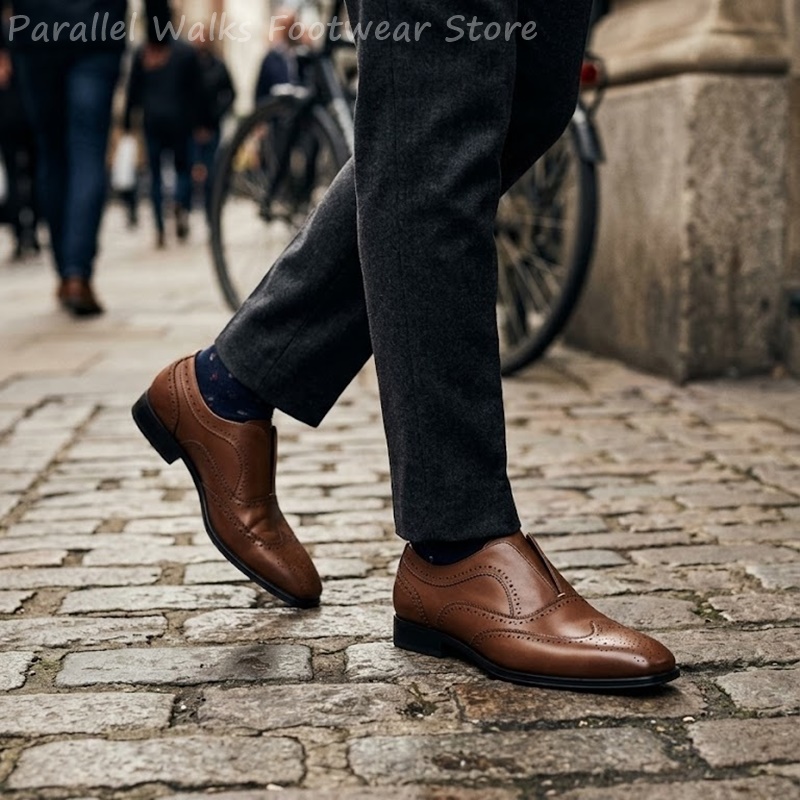 Мужские коричневые кожаные туф – обзор и цена Men Shoes Oxford