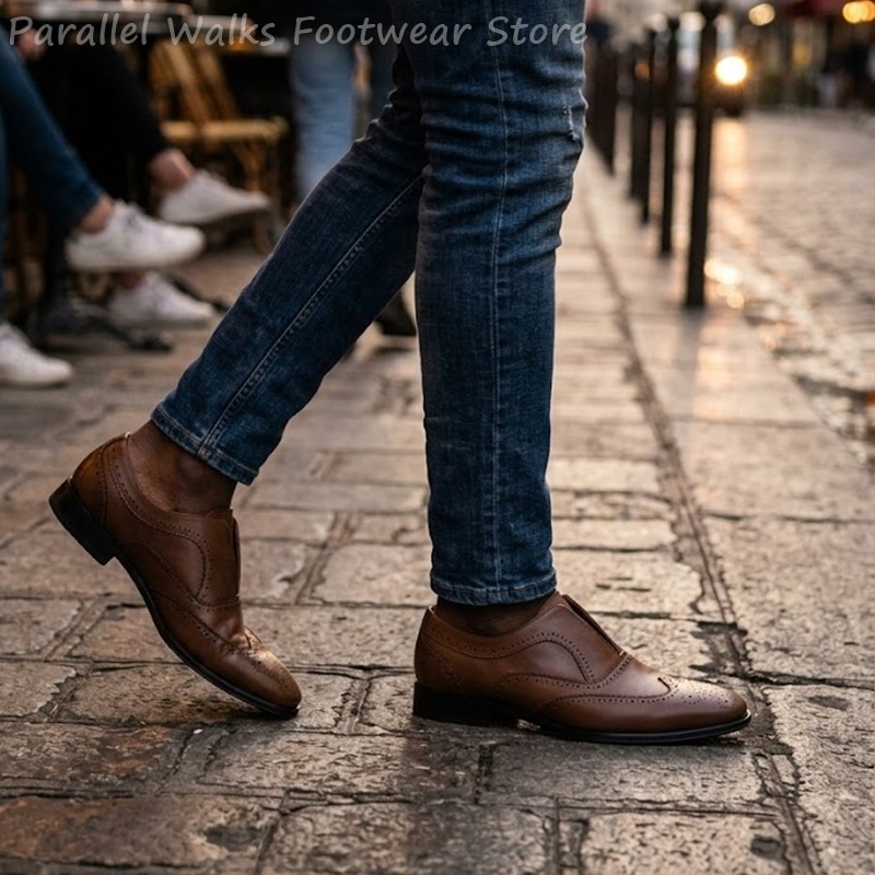 Мужские коричневые кожаные туф – обзор и цена Men Shoes Oxford